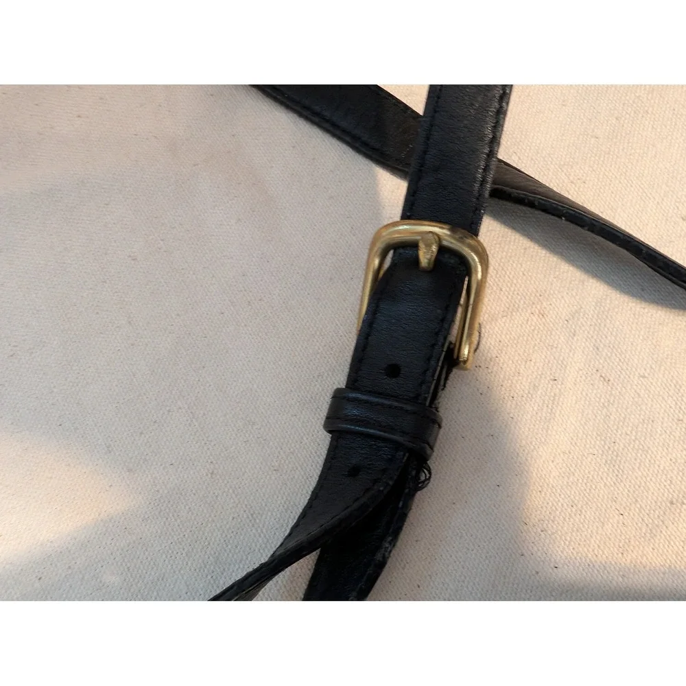 Coach City Bag Black Leather Crossbody Vintage 9790 Brass Turnlock